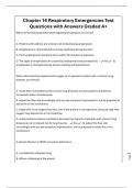 Chapter 16 Respiratory Emergencies Test Questions with Answers Graded A&plus;