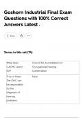 Goshorn Industrial Final Exam Questions with 100&percnt; Correct Answers Latest &period;