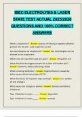 IBEC ELECTROLYSIS & LASER STATE TEST ACTUAL 2025&sol;2026 QUESTIONS AND 100&percnt; CORRECT ANSWERS
