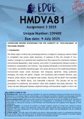 HMDVA81 Assignment 3 &lpar;DETAILED ANSWERS&rpar; 2025 - DISTINCTION GUARANTEE