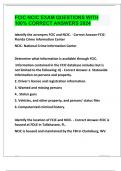 FCIC NCIC EXAM WITH COMPLETE QUESTIONS AND CORRECT VERIFIED ANSWERS &lpar;DETAILED ANSWERS&rpar; ALREADY GRADED A&plus; 100&percnt; GUARANTEED TO PASS CONCEPTS&excl;&excl;&excl;&period;