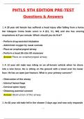 PHTLS 9th Edition Pre-Test Latest 2025 Actual Questions & Verified Answers &lpar;2025 &sol; 2026&rpar; A&plus; Grade 100&percnt; Guarantee Verified by Experts