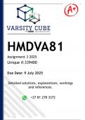 HMDVA81 Assignment 3 &lpar;DETAILED ANSWERS&rpar; 2025 - DISTINCTION GUARANTEED