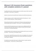 Missouri Life Insurance Exam questions with complete solutions A&plus; passed