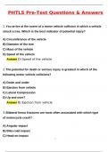 PHTLS Pre-Test Latest 2025 Actual Questions & Verified Answers &lpar;2025 &sol; 2026&rpar; A&plus; Grade 100&percnt; Guarantee Verified by Experts&period;
