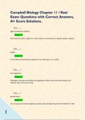 Campbell Biology Chapter 11 &sol; Real Exam Questions with Correct Answers&comma; A&plus; Score Solutions&period;     