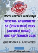 TPS3706 Assignment 50 &lpar;Portfolio&rpar; 2025 &lpar;Answer Guide&rpar; - Due September 2025