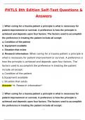 PHTLS 8th Edition Self-Test Latest 2025 Actual Questions & Verified Answers &lpar;2025 &sol; 2026&rpar; A&plus; Grade 100&percnt; Guarantee Verified by Experts