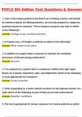 PHTLS 8th Edition Test Latest 2025 Actual Questions & Verified Answers &lpar;2025 &sol; 2026&rpar; A&plus; Grade 100&percnt; Guarantee Verified by Experts