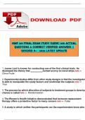 HMP 501 FINAL EXAM STUDY GUIDE&vert; 100 ACTUAL QUESTIONS & CORRECT VERIFIED ANSWERS &vert;&vert; GRADED A&plus; &vert; 2025 LATEST UPDATE