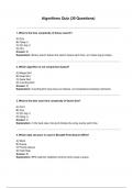 Algorithms Quiz - 30 Questions with Answers