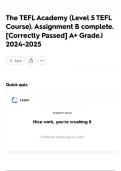 The TEFL Academy &lpar;Level 5 TEFL Course&rpar;&period; Assignment B complete&period; &lbrack;Correctly Passed&rsqb; A&plus; Grade&period;&vert; 2024-2025