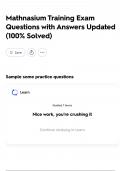 Mathnasium Training Exam Questions with Answers Updated &lpar;100&percnt; Solved&rpar;