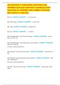 AIR METHODS CC PARAMEDIC QUESTIONS AND ANSWERS 2024&sol;2025 UPDATED A COMPLETE EXAM SOLUTION ALL ANSWERS 100&percnt; CORRECT DETAILED BEST RATED A&plus; FOR PASS