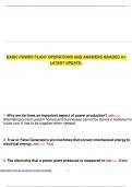 BASIC POWER PLANT OPERATIONS AND ANSWERS GRADED A&plus; LATEST UPDATE&period;