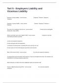 Tort 5 - Employers Liability and Vicarious Liability Advanced Test Questions And Correct&period;