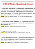 YMCA CPR Exam I Latest 2025 Actual Questions & Verified Answers &lpar;2025 &sol; 2026&rpar; A&plus; Grade 100&percnt; Guarantee Verified by Experts&period;