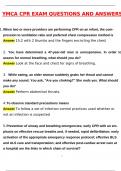 YMCA CPR EXAM Latest 2025 Actual Questions & Verified Answers &lpar;2025 &sol; 2026&rpar; A&plus; Grade 100&percnt; Guarantee Verified by Experts&period;