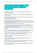 EPIC OR350 STUDY GUIDE - TEST QUESTIONS WITH COMPLETE SOLUTIONS