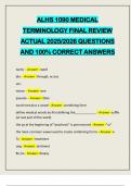 ALHS 1090 MEDICAL TERMINOLOGY FINAL REVIEW ACTUAL 2025&sol;2026 QUESTIONS AND 100&percnt; CORRECT ANSWERS
