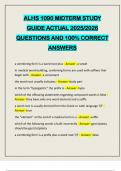 ALHS 1090 MIDTERM STUDY GUIDE ACTUAL 2025&sol;2026 QUESTIONS AND 100&percnt; CORRECT ANSWERS