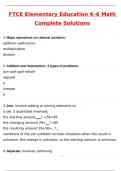 FTCE Elementary Education K-6 Math Test Latest 2025 Actual Questions & Verified Answers &lpar;2025 &sol; 2026&rpar; A&plus; Grade 100&percnt; Guarantee Verified by Experts