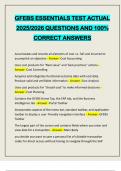 GFEBS ESSENTIALS TEST ACTUAL 2025&sol;2026 QUESTIONS AND 100&percnt; CORRECT ANSWERS