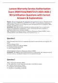 Lenovo Warranty Service Authorization Exam &lpar;RWSTO16&sol;RWST217&rpar; 2025-2026 &vert; 90 Certification Questions with Correct Answers & Explanations