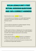 SCCJA LEGALS UNIT 3 TEST ACTUAL 2025&sol;2026 QUESTIONS AND 100&percnt; CORRECT ANSWERS