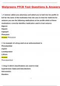 Walgreens PTCB Test Latest 2025 Actual Questions & Verified Answers &lpar;2025 &sol; 2026&rpar; A&plus; Grade 100&percnt; Guarantee Verified by Experts