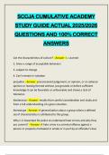 SCCJA CUMULATIVE ACADEMY STUDY GUIDE ACTUAL 2025&sol;2026 QUESTIONS AND 100&percnt; CORRECT ANSWERS