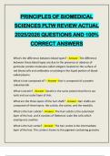 PRINCIPLES OF BIOMEDICAL SCIENCES PLTW REVIEW ACTUAL 2025&sol;2026 QUESTIONS AND 100&percnt; CORRECT ANSWERS