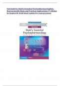 Test bank for Stahl's Essential Psychopharmacology Neuroscientific Basis and Practical Applications 5th edition  by Stephen M&period; Stahl latest update for exam purposes all chapters covered Grade A&plus;