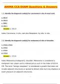 AHIMA CCA Exam Latest 2025 Actual Questions & Verified Answers &lpar;2025 &sol; 2026&rpar; A&plus; Grade 100&percnt; Guarantee Verified by Experts&period;
