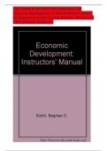 TEST BANK & INSTRUCTOR'S MANUAL FOR Economic Development 13 Edition Michael Todaro&comma; All Chapters Included&comma; Newest Revision&comma; All Answers 100&percnt; Verified&comma; Graded A&plus;
