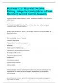 Business 114 - Financial Decision Making - Otago University Midterm Exam Questions And All Correct Answers&period;