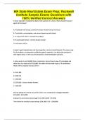 WA State Real Estate Exam Prep&colon; Rockwell Institute Sample Exams Questions with 100&percnt; Verified Correct Answers