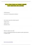NR 599 FINAL EXAM 2025 SPRING-SUMMER STUDY QUESTIONS AND ANSWERS