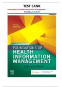 TEST BANK for Foundations of Health Information Management&comma; 5th Edition by Nadinia A&period; Davis &vert;all chapters covered&vert;