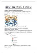 BIOC 384 EXAM 2 EXAM QUESTIONS AND ANSWERS 2025