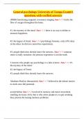  General Psychology &ndash; University of Tampa &ndash; Exam 1 Glossary with Verified Answers &ndash; Core Concepts & Theories