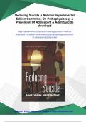 Reducing Suicide A National Imperative 1st Edition Committee On Pathophysiology & Prevention Of Adolescent & Adult Suicide - Digital Download