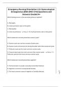 Emergency Nursing Orientation 3&period;0&colon; Gynecological Emergencies &lpar;ENA-ENO-C10&rpar; Questions and Answers Graded A&plus;