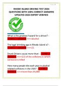 RHODE ISLAND DRIVING EXAM WITH COMPLETE QUESTIONS AND CORRECT VERIFIED ANSWERS &lpar;DETAILED ANSWERS&rpar; ALREADY GRADED A&plus; 100&percnt; GUARANTEED TO PASS CONCEPTS&excl;&excl;&excl;