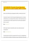 AUTOBODY Practice Exam Questions and Answers Latest Update 2025 Graded A&plus;&period;