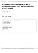 NC DMV Driving Test COMPREHENSIVE questions answered&comma; 2025 verified graded A&plus; already passed&excl;