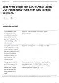 2025 NFHS Soccer Test EXAM LATEST &lpar;2025&rpar; COMPLETE QUESTIONS With 100&percnt; Verified Solutions&comma;