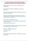 DAVITA PCT FINAL EXAM LATEST 2024 2025 UPDATED QUESTIONS AND CORRECT DETAILED ANSWERS GRADED A&plus;