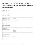 PATH 370 - In Class Quiz 1 &lpar;Ch&period; 1&comma; 2&comma; 4&comma; 7&rpar; EXAM LATEST &lpar;2025&rpar; COMPLETE QUESTIONS With 100&percnt; Verified Solutions&comma;