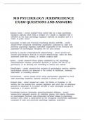 MO PSYCHOLOGY JURISPRUDENCE EXAM QUESTIONS AND ANSWERS